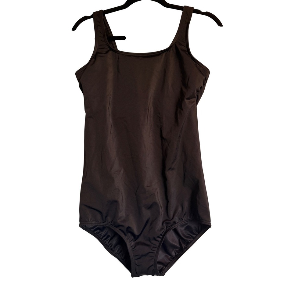 Modest Beach Vacation‎ Black One Piece Swimsuit  Built-in Shelf Bra 12L